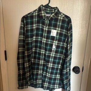 Sonoma Black and Teal Flannel Shirt
